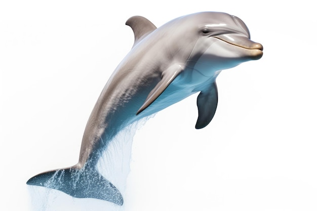 Zabawny delfin na białym tle