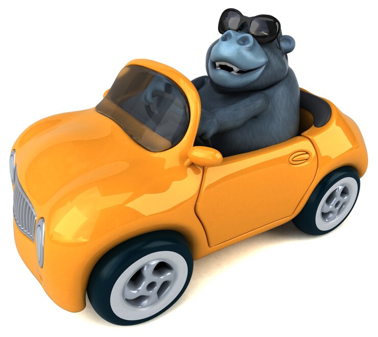 Zdjęcie zabawny goryl - ilustracja 3d
