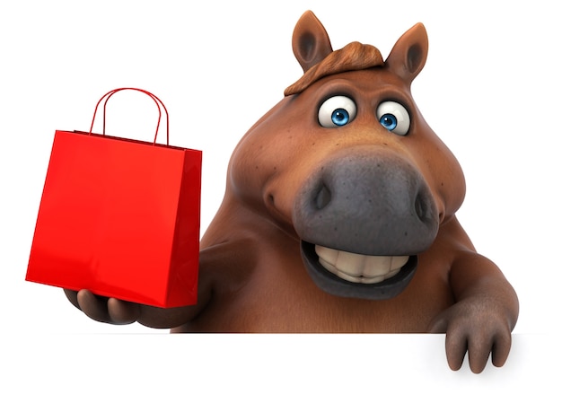 Zabawny koń - ilustracja 3D