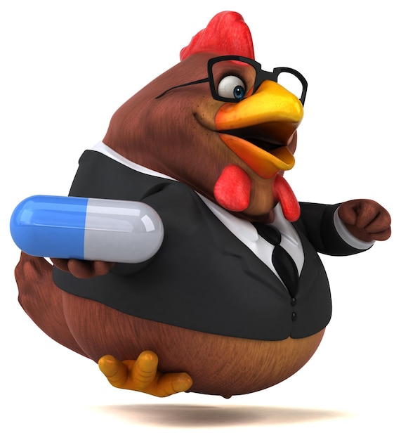 Zabawny kurczak ilustracja 3D