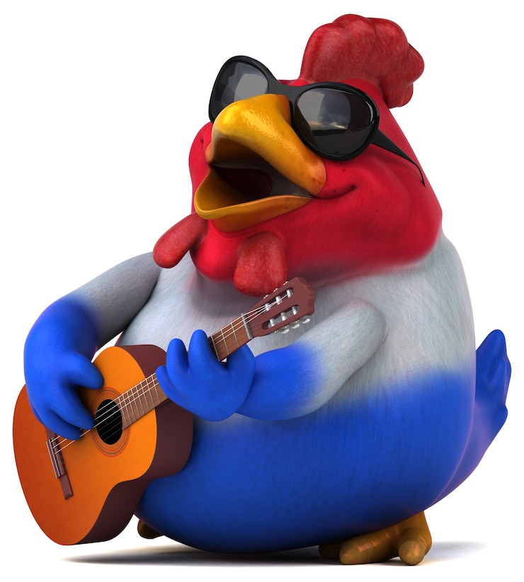 Zdjęcie zabawny kurczak - ilustracja 3d