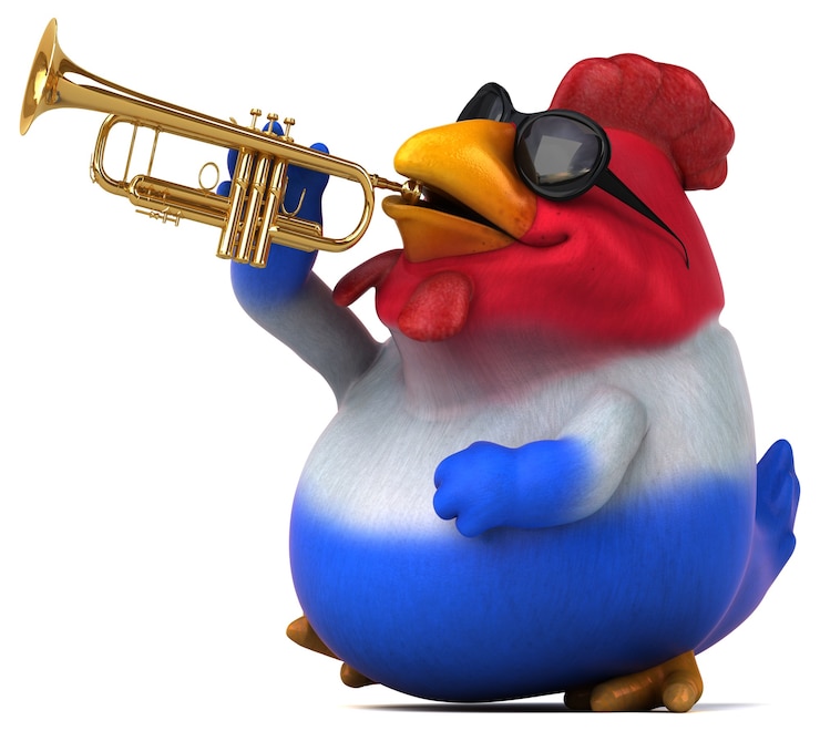 Zdjęcie zabawny kurczak - ilustracja 3d