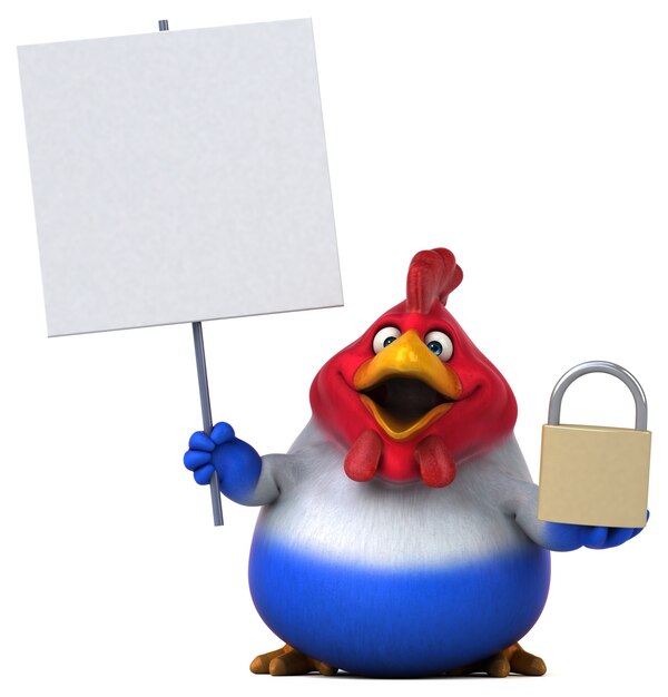 Zabawny Kurczak - Ilustracja 3d