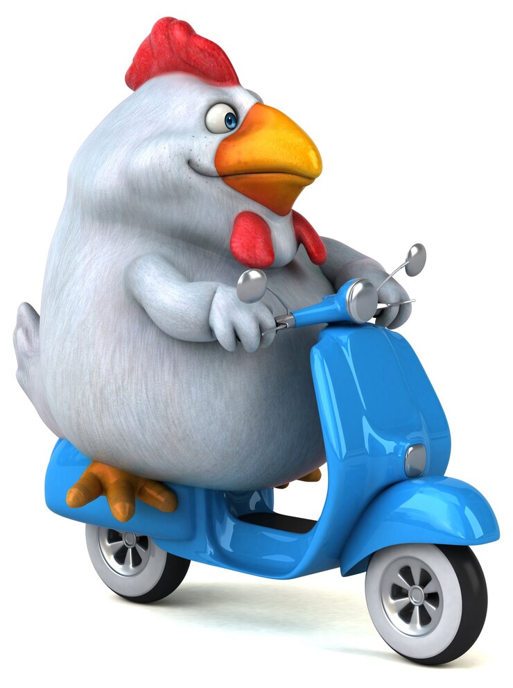 Zdjęcie zabawny kurczak - ilustracja 3d
