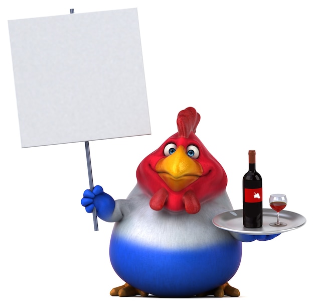 Zdjęcie zabawny kurczak - postać 3d