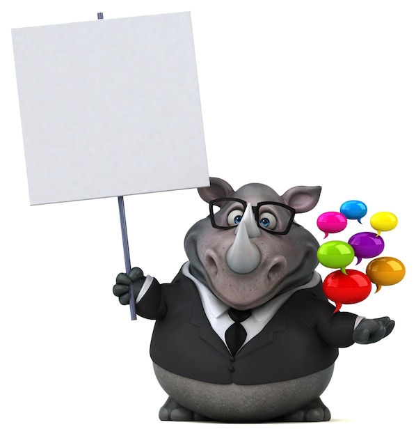 Zabawny nosorożec - ilustracja 3D