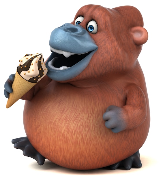 Zabawny orangutan - ilustracja 3D