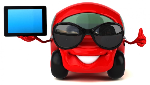 Zabawny samochód - ilustracja 3D