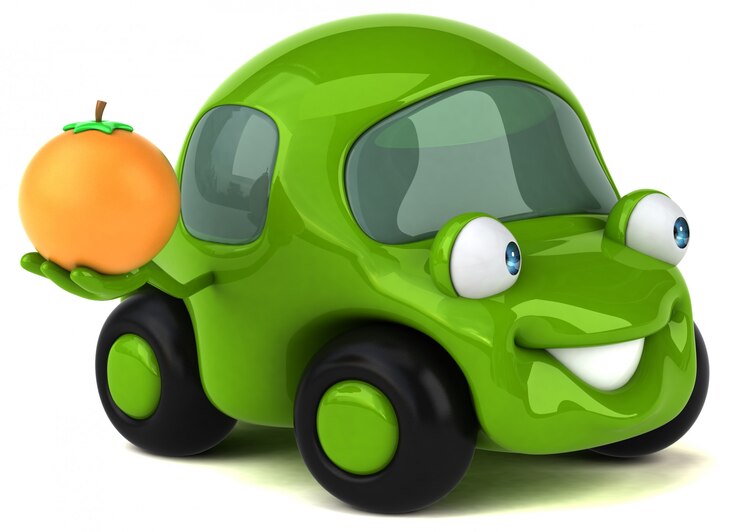 Zdjęcie zabawny samochód - ilustracja 3d