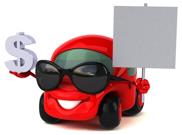 Zabawny samochód - ilustracja 3D