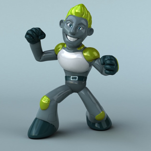 Zabawny zielony robot - ilustracja 3D