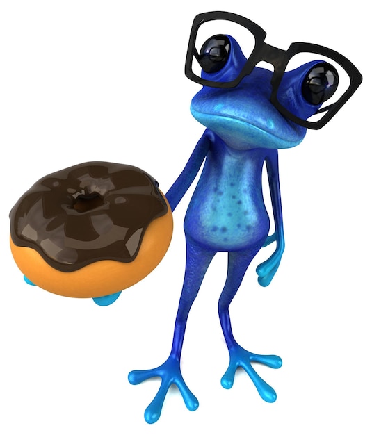 Zabawy błękitna żaby 3D ilustracja