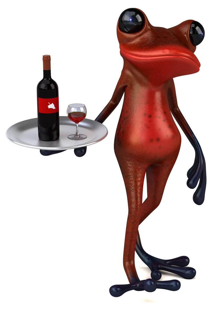 Zdjęcie zabawy czerwona żaby 3d ilustracja