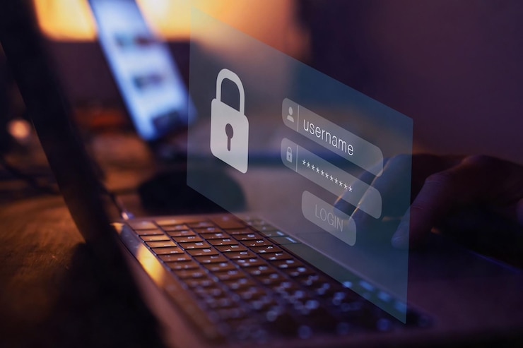 Zdjęcie zabezpieczenie bezpieczeństwa cybernetycznego logowanie dostęp użytkownik wpisywanie hasła