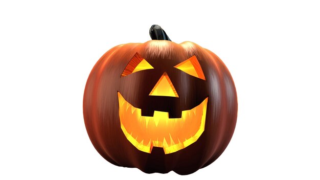 Ząbkowany Jack O Lantern na białym tle