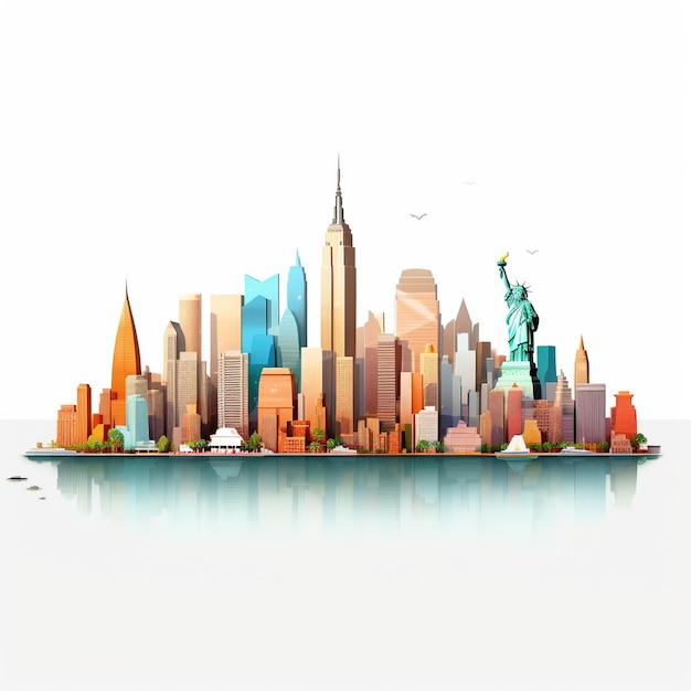 Zabytki dolnego Manhattanu Nowy Jork Koncepcja architektury i budownictwa Generative Ai
