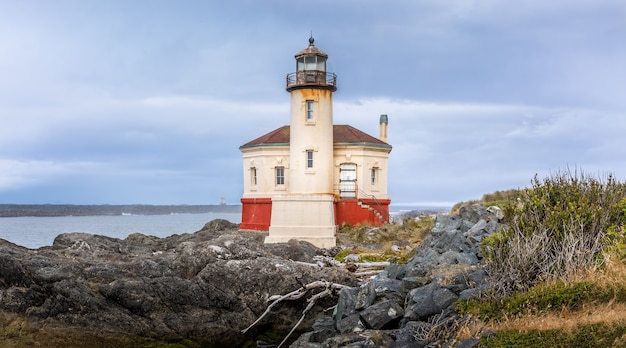 Zabytkowa Latarnia Morska Na Rzece Coquille, Bandon Oregon Usa