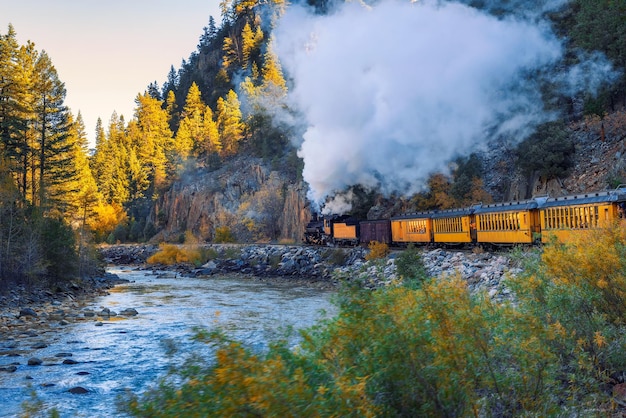 Zabytkowa lokomotywa parowa w Colorado USA