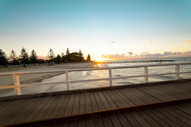 Zachód słońca na molo Busselton Zachodnia Australia