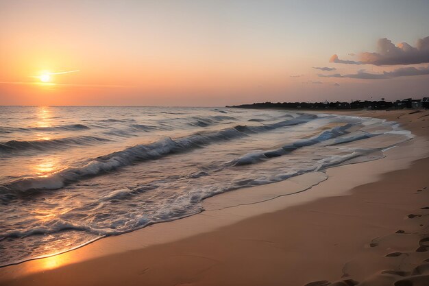 Zachód słońca na plaży