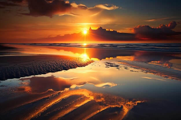 Zachód słońca na plaży