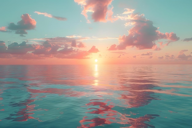 Zachód słońca nad oceanem z łodzi