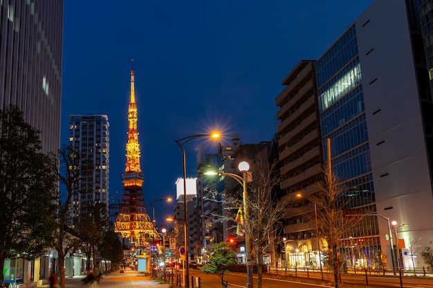 Zachód słońca Tokyo Tower