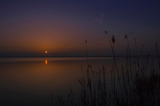 zachód słońca w Albufera w Walencji, Hiszpania