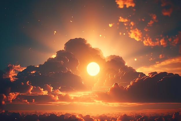 Zachód słońca w chmurach