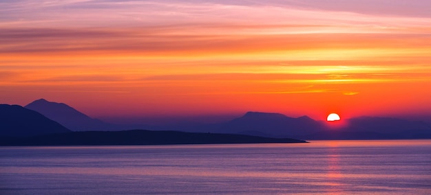 Zachód słońca w Grecji