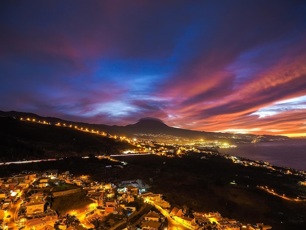 zachód słońca z widokiem na Teide