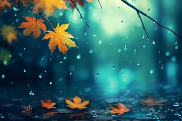 Zachwyć piękno kolorowych liści jesieni na tle żywej jesieni
