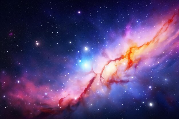 Zachwycając duszę pięknym widokiem magicznej galaktyki, gdzie kosmiczne zaklęcia