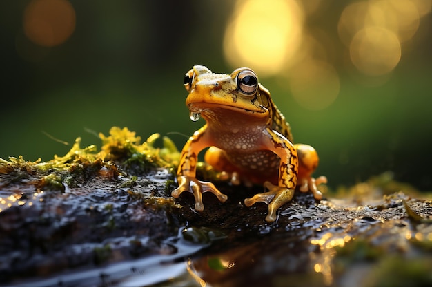 Zachwycająca mała żaba Miniaturowy cud natury Urzekające piękno w drobnej obudowie Generacyjna sztuczna inteligencja