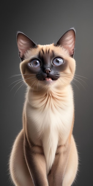 Zachwycający portret kota tonkijskiego na odosobnionym tle