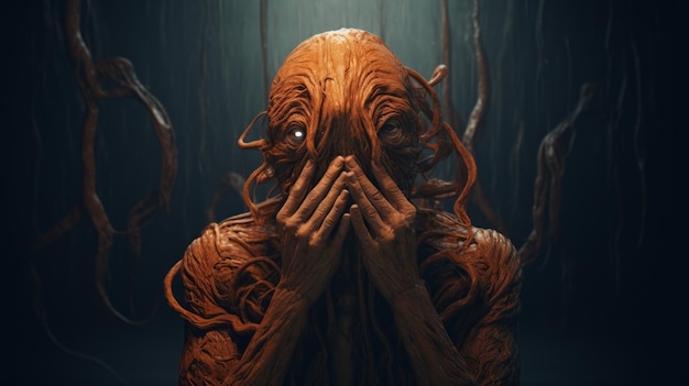 Zachwycenie surowych emocji The Lovecraftian Orange Man Sculpture przez Jessicę Rossier