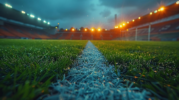 Zaćmienie stadionu sportowego boisko piłkarskie poza tłem
