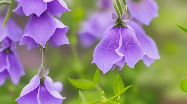 Zaczarowane plamki Różowe kwiaty Campanula Punctata cętkowane dzwonki uroku natury