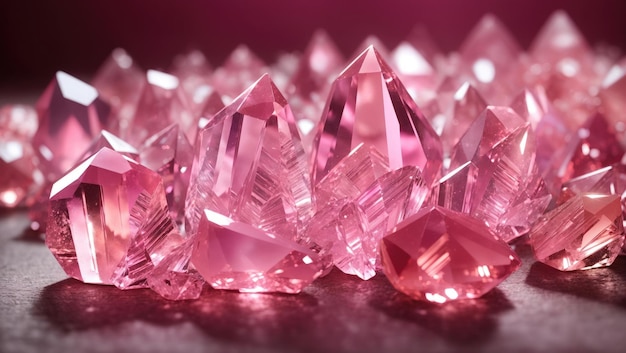 Zaczarowane różowe kryształy blaskiem naturalnego piękna