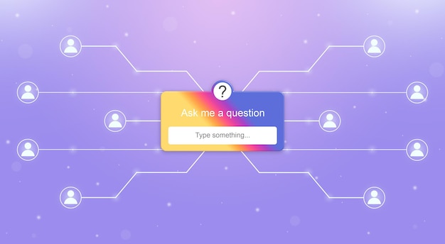 Zadaj Mi Pytanie Formularz Instagramowy Ze Zjednoczonym Systemem Użytkowników Wokół 3d