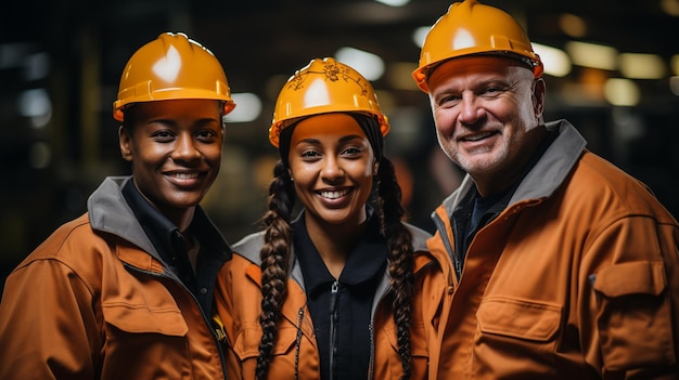 Zadowolenie czarnych kobiet pracujących w fabryce i zespołach inżynieryjnych