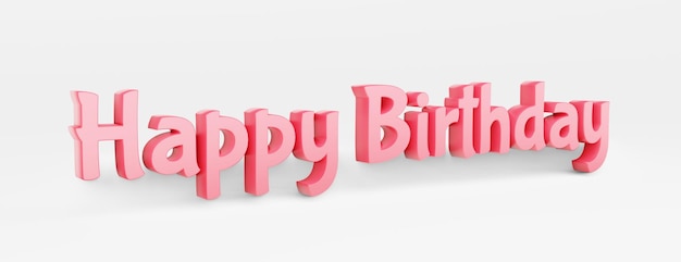 Zadowolony urodziny kaligraficzna fraza na białym tle. ilustracja 3D.