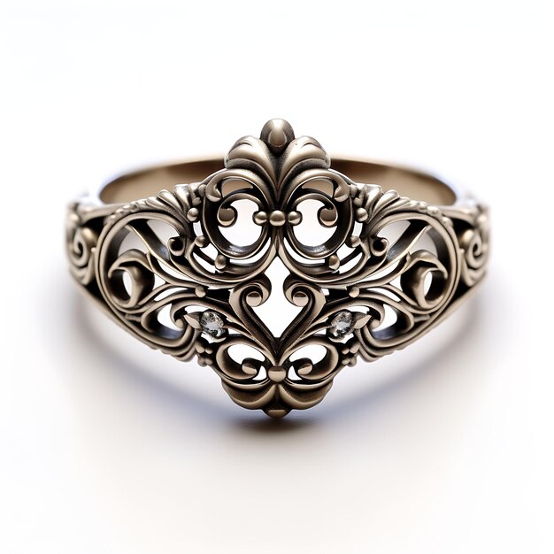 Zaduma projektowa pierścionka odkrywająca piękno izolowanych metalowych pierścieni koncepcyjnych i artystycznych