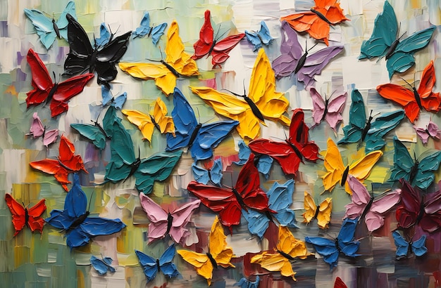 Zadziwiająco rozrzucone motyle wykonane z farby brzozy i kohery