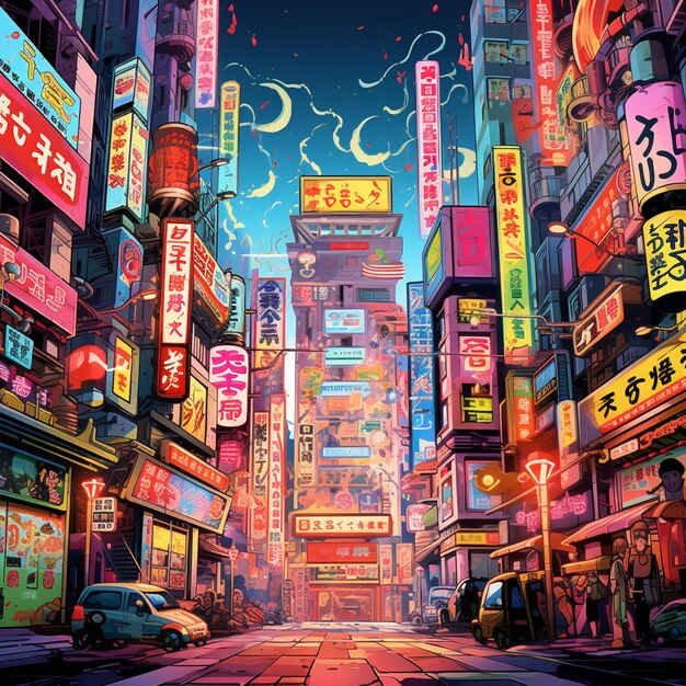 Zagubieni na ulicach Żywy i tętniący życiem podróż przez labiryntowe aleje Tokio