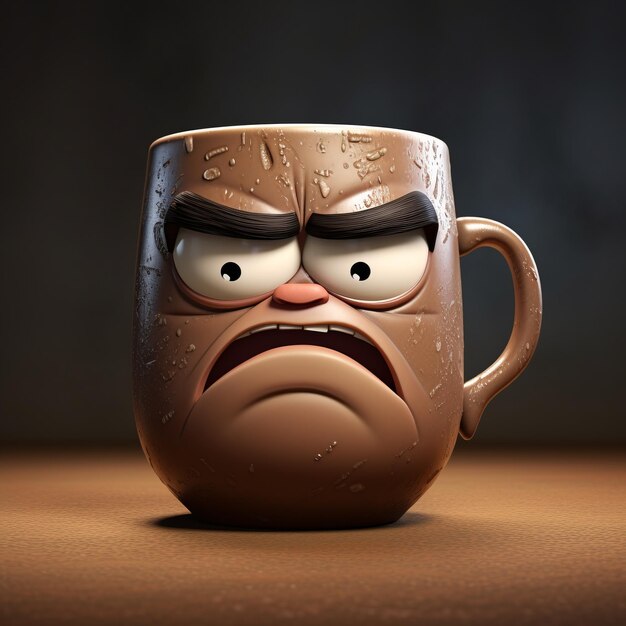 Zainspirowany przez Pixar Grumpy Coffee Cup z Vray Tracing i fotorealistycznymi technikami