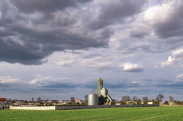 Zakład agroprzetwórczy i produkcyjny do przetwórstwa i silosy srebrne do suszenia czyszczenie i przechowywanie produktów rolnych mąka zboża i zboża Elewator spichlerzy