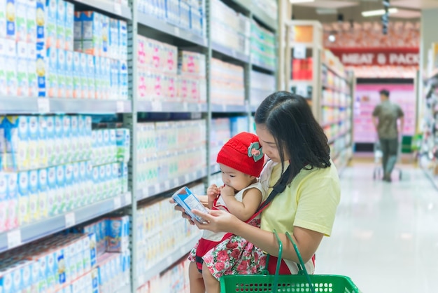 Zakupy Dla Mamy I Dziecka W Supermarkecietajka Ma Córkę