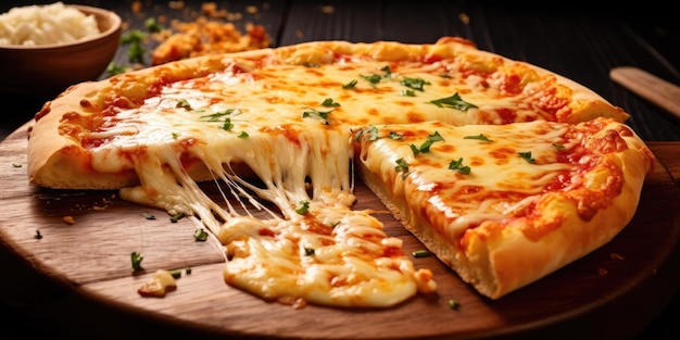 Załadowana Pizza Serowa Z Kiełbasą Pepperoni Grzyby i Cebula Eksplozja Smaku Smaczna Prese