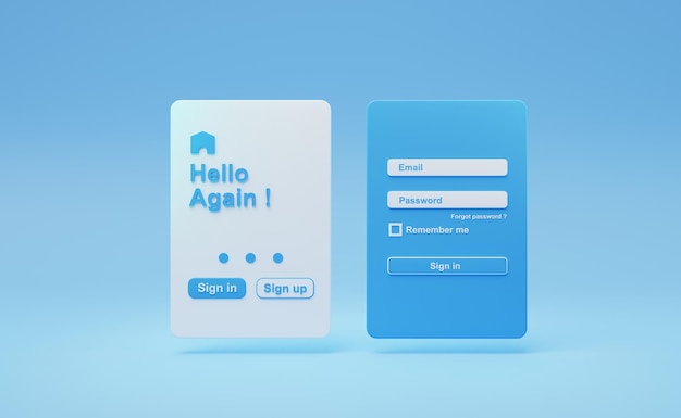 Zaloguj Się I Zaloguj Ilustracja Renderowania 3d